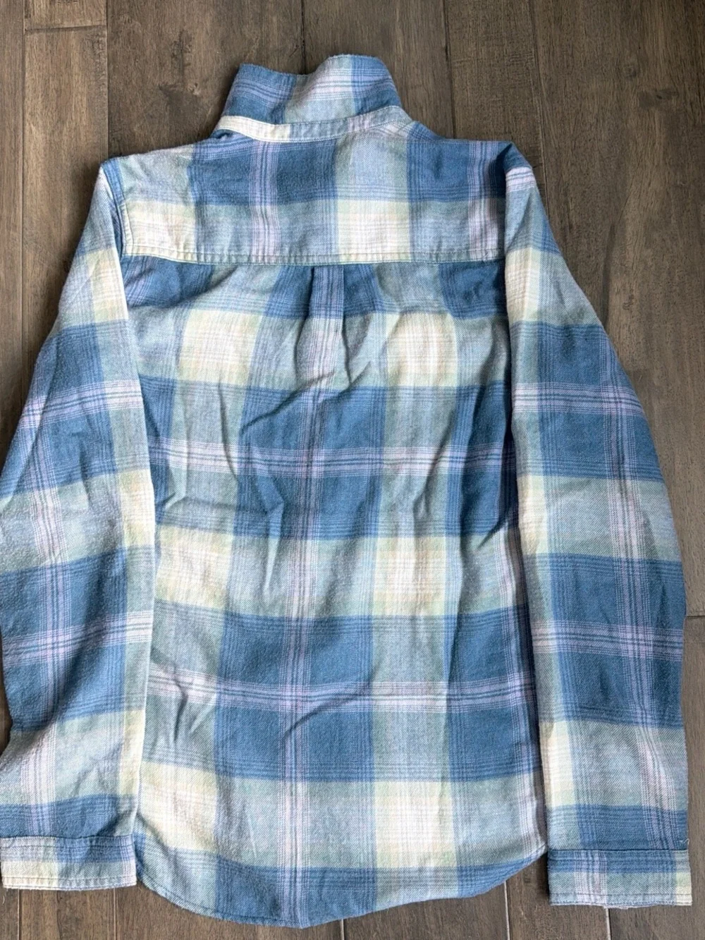 abercrombie kids Blue and Cream Plaid Button-Down Shirt